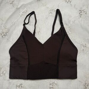 Nike Brown V-Neck Sports Bra – Size XS